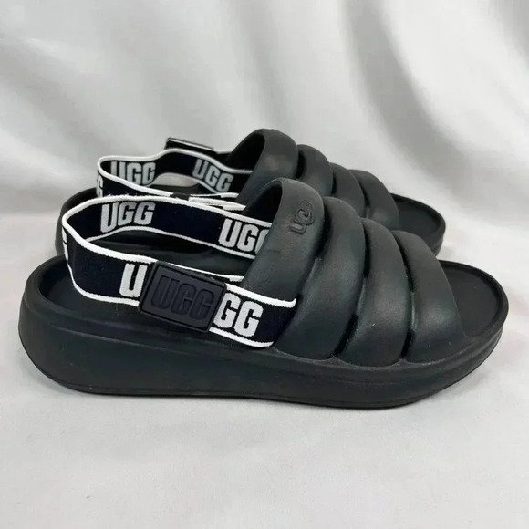 UGG Sport Yeah Beach Slides Size 6 Men Slide Slip On Black Athletic Unisex - Picture 6 of 8